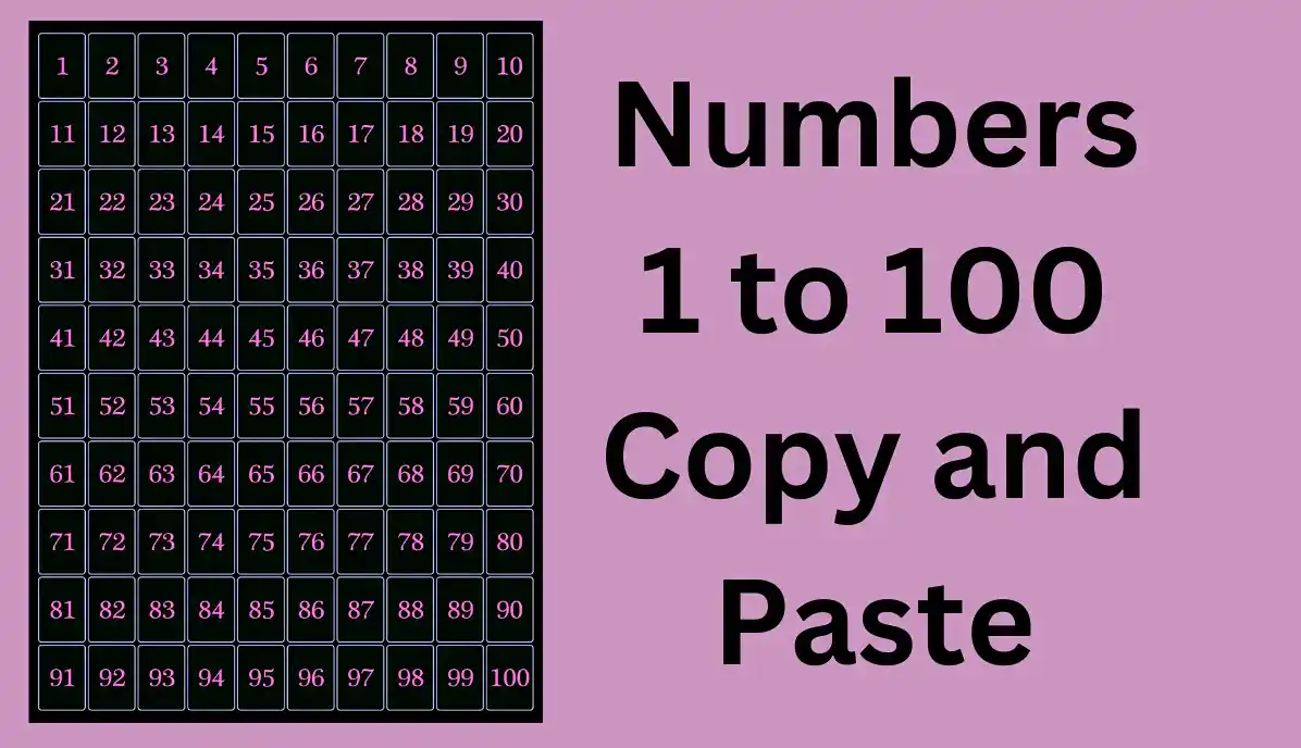 numbers 1 to 100 copy and paste